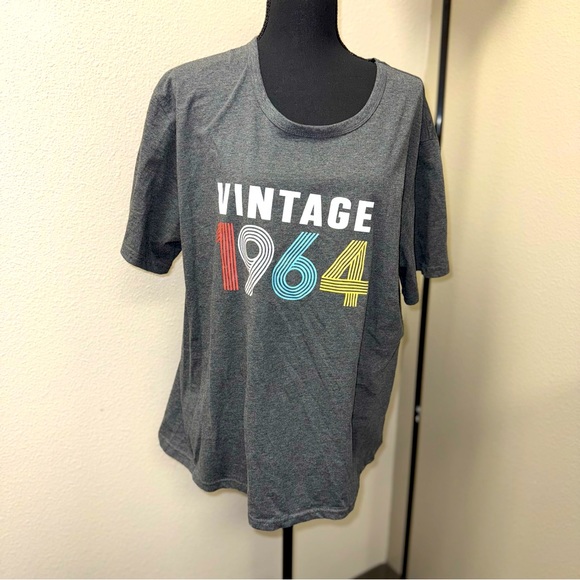 None Tops - Vintage 1964 Graphic T-Shirt. Retro Vibe. Birthday Tee. 2XL